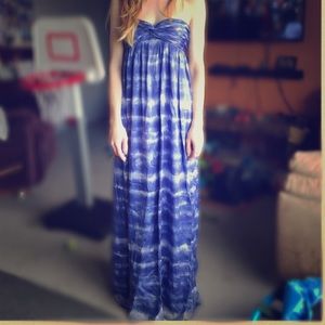 Rachel Pally silk tie dye blue maxi dress
